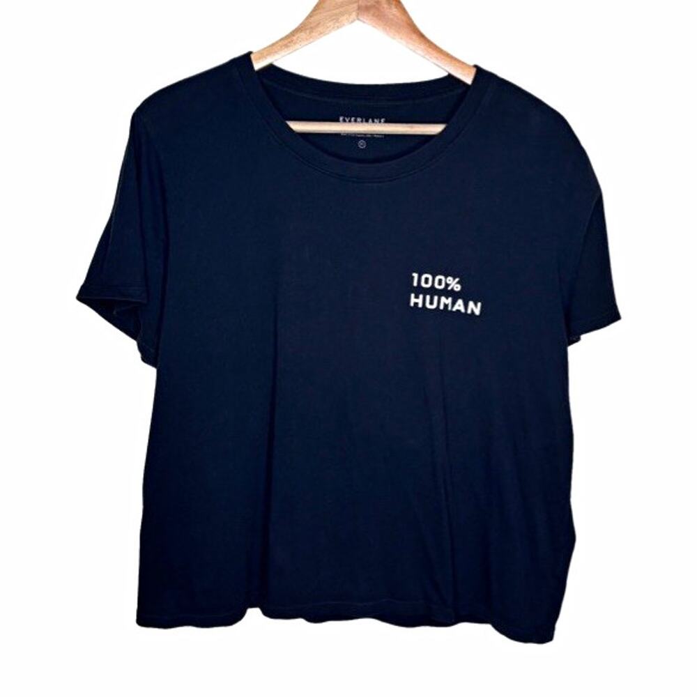 Everlane TShirt 100% Human Black Size XL Crew Neck Short Sleeve